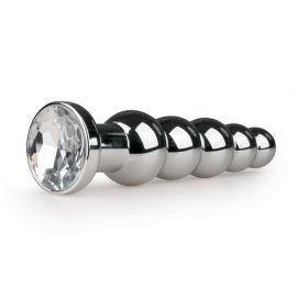 EasyToys Metal Butt Plug No. 14 - Silver/Clear