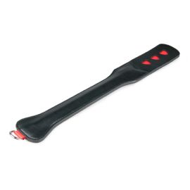 EasyToys Long Leather Paddle with Hearts